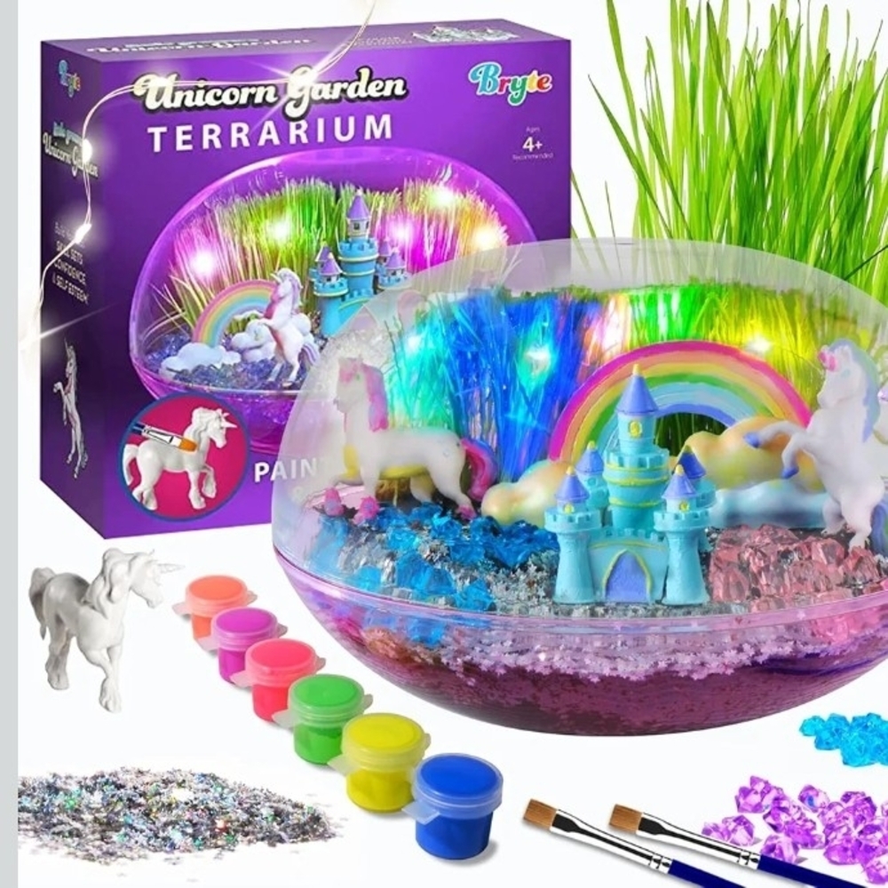 NWT Unicorn Garden Terrarium For  Kids Craft Kit